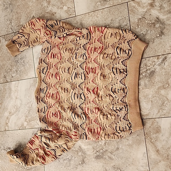 COOGI AUSTRALIA COTTON TAN PRINT EUC UNISEX SWEATER SIZE  SMALL - Picture 4 of 7